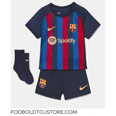 Barcelona Ansu Fati #10 Hjemmebanesæt Børn 2022-23 Kortærmet (+ Korte bukser)
